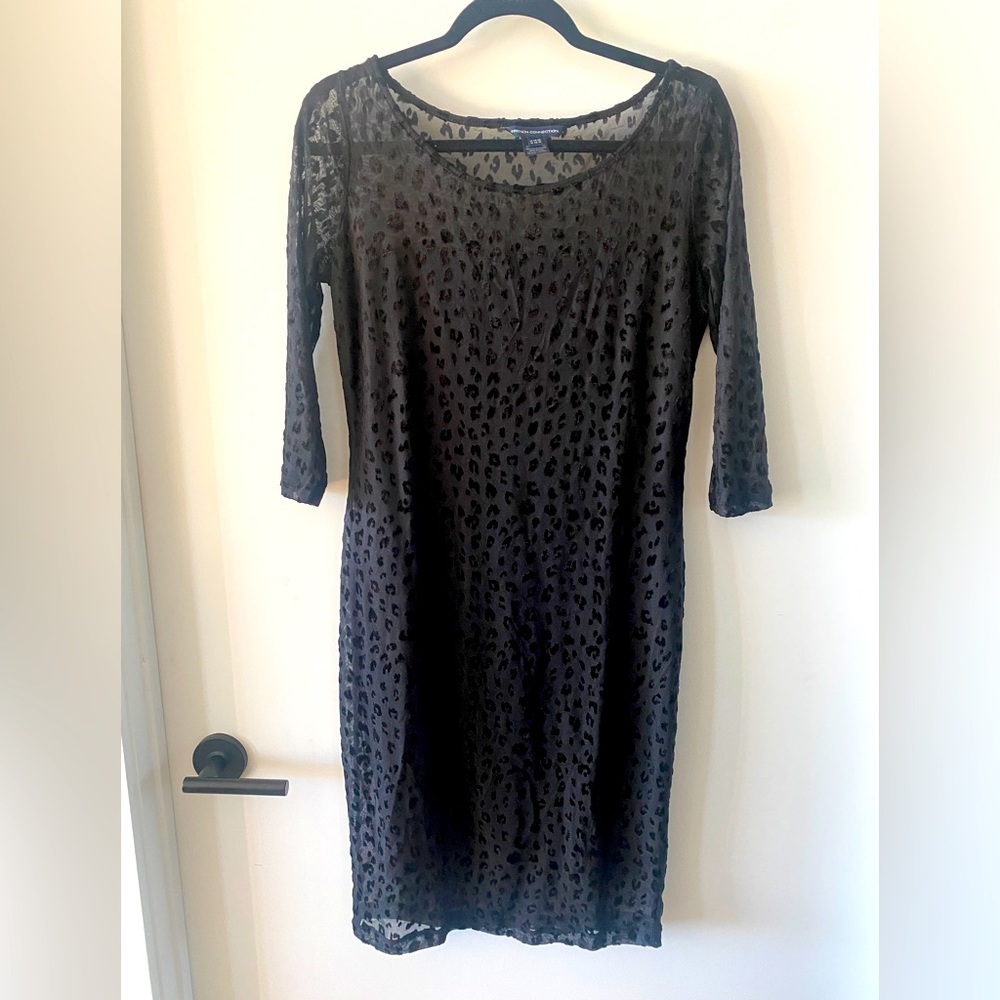 French Connection sheer leopard mini dress